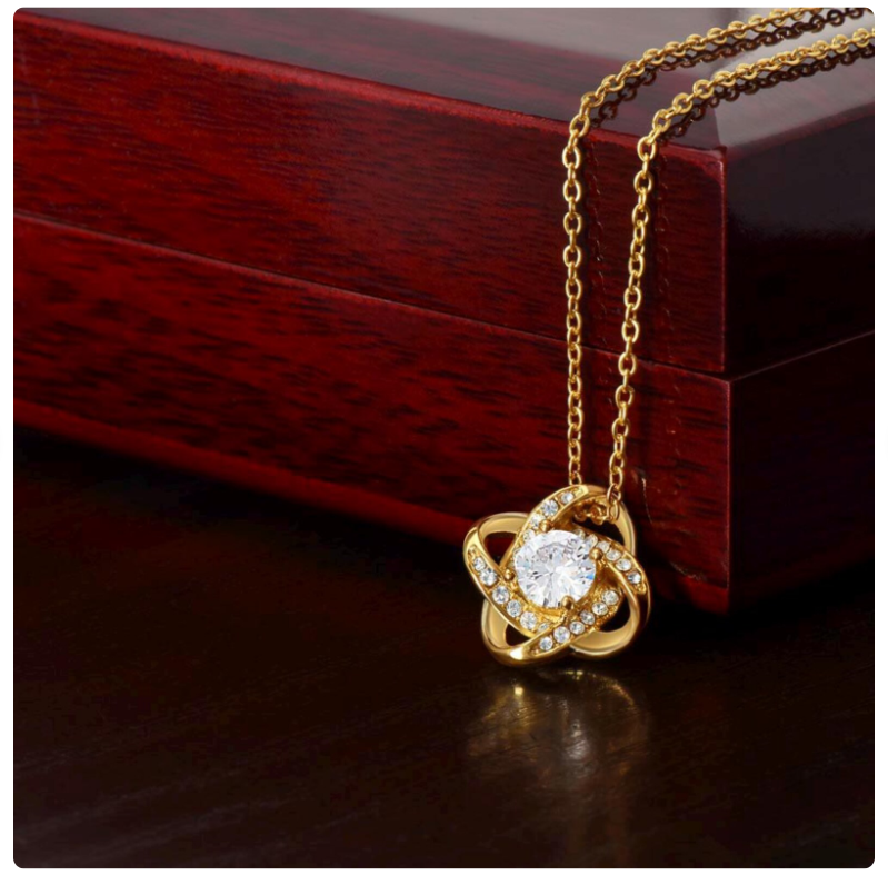 For My Daughter From Mom - Premium Love Knot Necklace