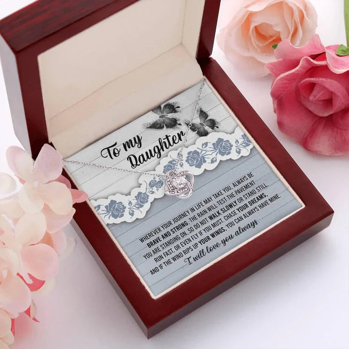 Mom and Dad Gift for Daughter β Premium Love Knot Necklace