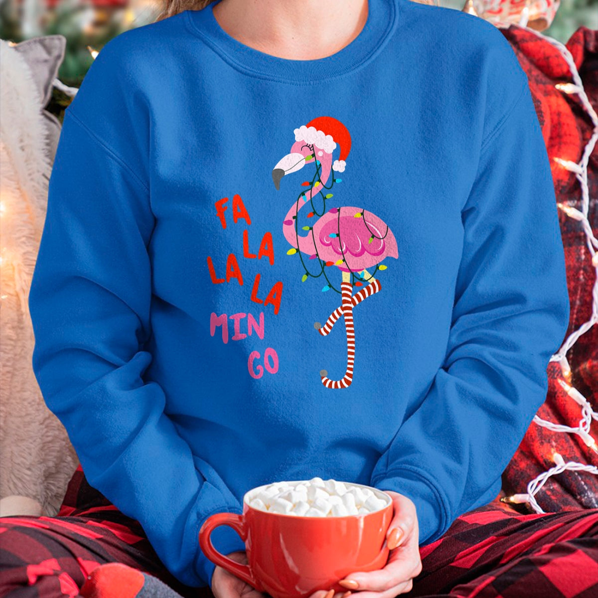 Fa La La Mingo Flamingo Christmas Tropical Xmas Tree Lights T-Shirt - Christmas Unisex T-Shirt/Hoodie/Sweatshirt - TRNN00