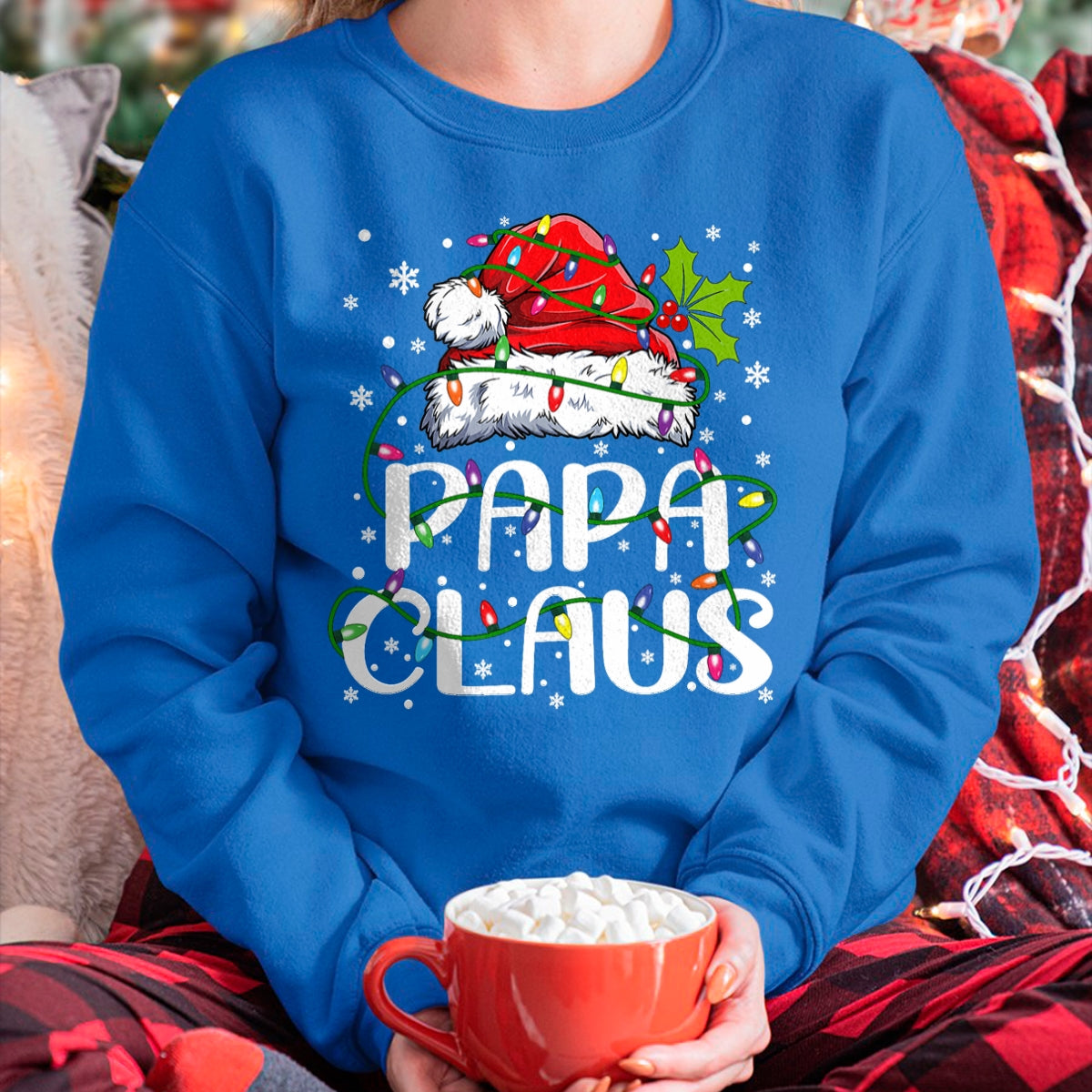Papa Claus Christmas Lights Pajama Family Matching T-Shirt - Christmas Unisex T-Shirt/Hoodie/Sweatshirt - TRNN00