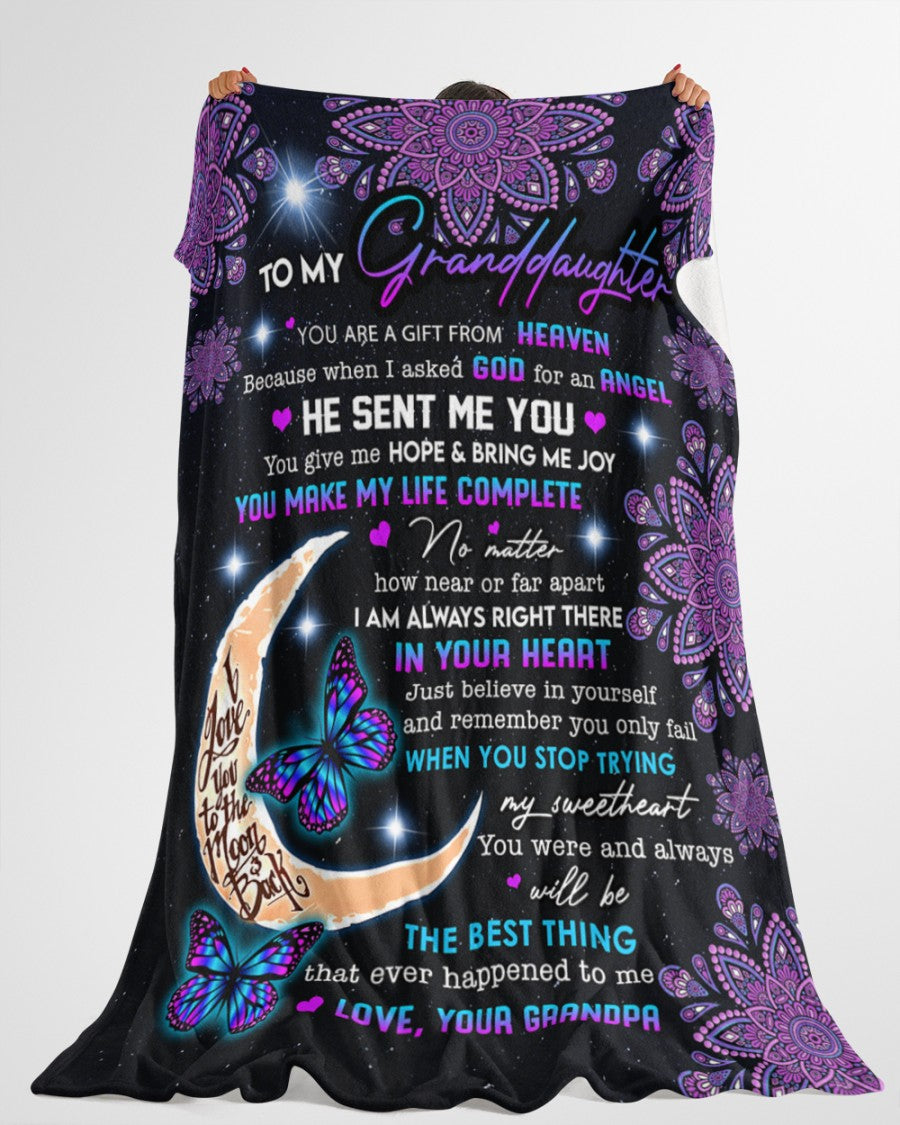 Special Gift For Your Granddaughter Blanket - From Grandpa (SKUB10-12)