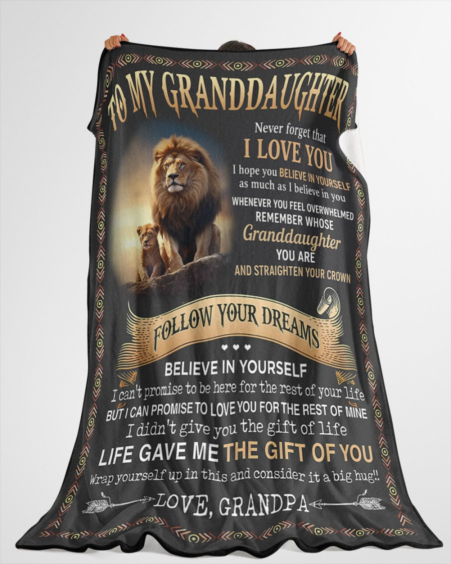 BLANKET FOR GRANDDAUGHTER – COMFORT & WARMTH GIFT FROM GRANDPA Sherpa Fleece Quilt Blanket NTTD00 (SKUB11-BLK-15)