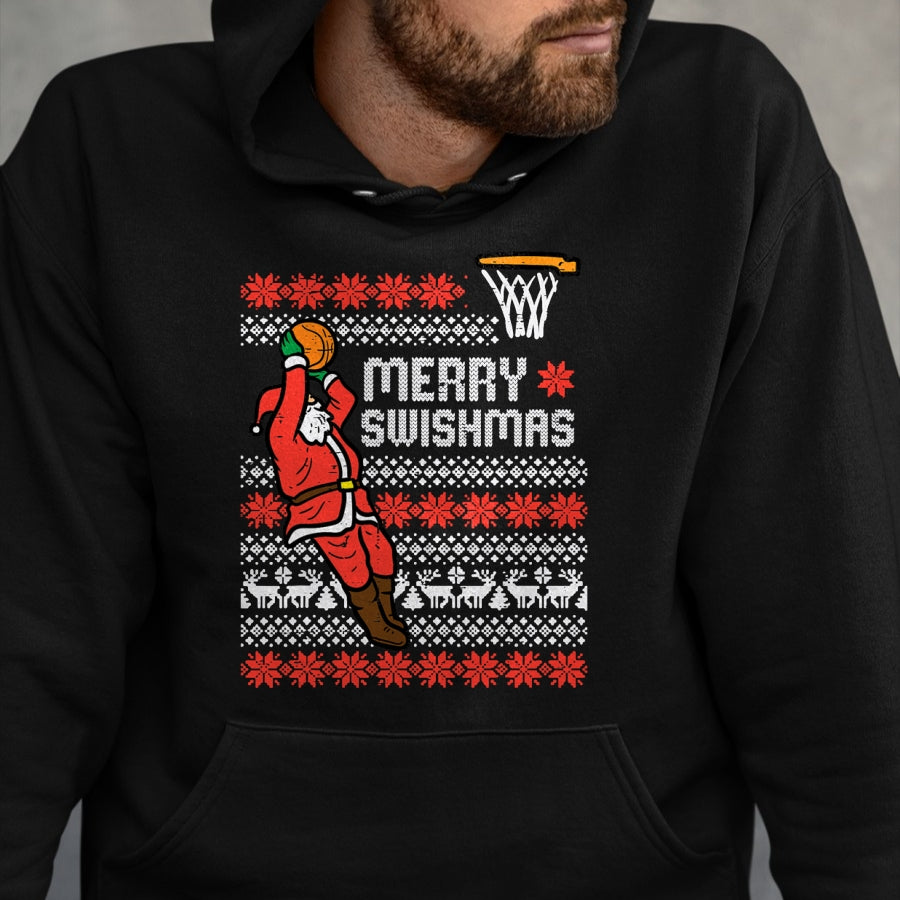 Merry Swishmas Basketball Ugly Christmas Xmas Men Boys Kids T-Shirt - Christmas Unisex T-Shirt/Hoodie/Sweatshirt - TRNN00