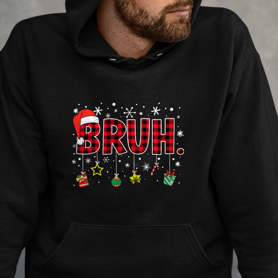 Bruh Funny Christmas Red Plaid Teens Boys Kids Xmas Pajamas T-Shirt - Christmas Unisex T-Shirt/Hoodie/Sweatshirt - TRNN00