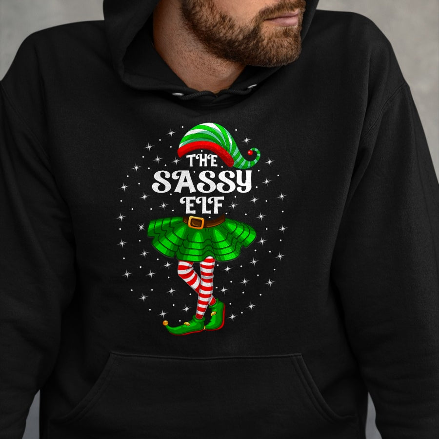 Xmas Family Matching Women Girls Mom The Sassy Elf Christmas T-Shirt - Christmas Unisex T-Shirt/Hoodie/Sweatshirt - TRNN00