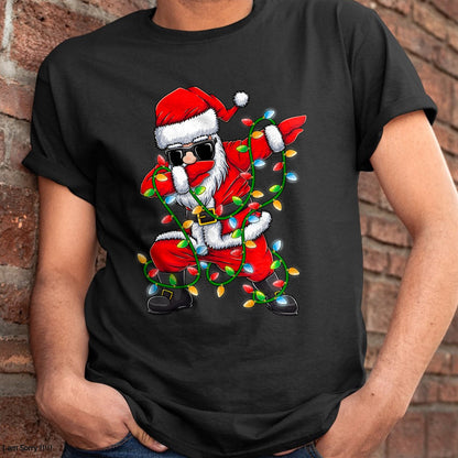 Dabbing Santa Xmas Lights Girls Boys Kids Christmas Gifts T-Shirt - Christmas Unisex T-Shirt/Hoodie/Sweatshirt - TRNN00