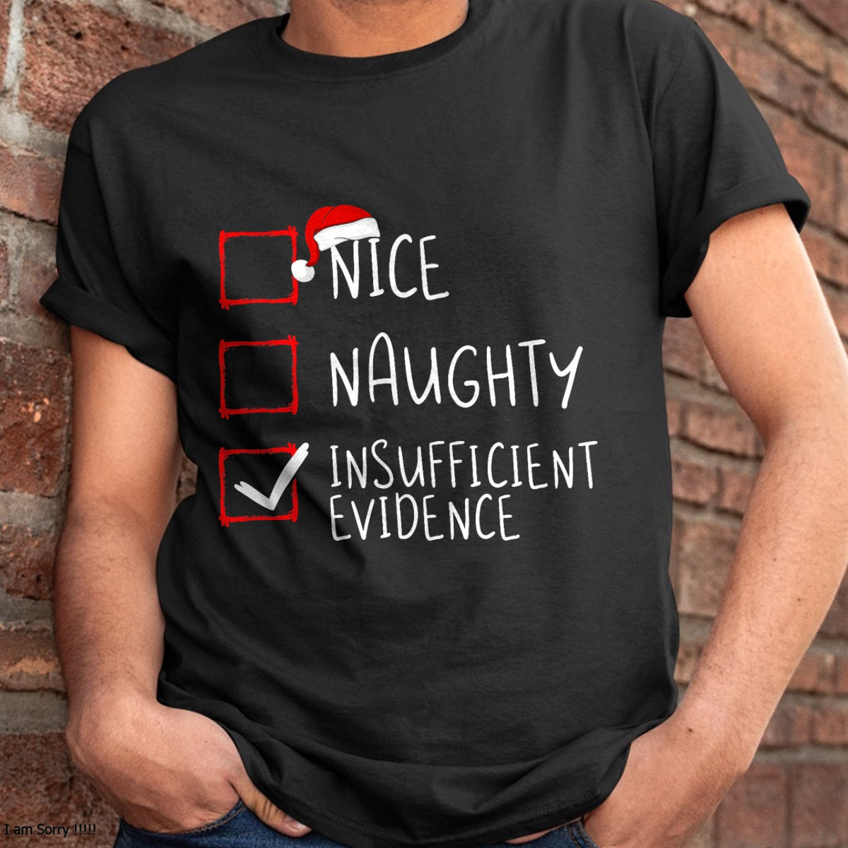 Nice Naughty Insufficient Evidence Christmas Santa Claus T-Shirt - Christmas Unisex T-Shirt/Hoodie/Sweatshirt - TRNN00