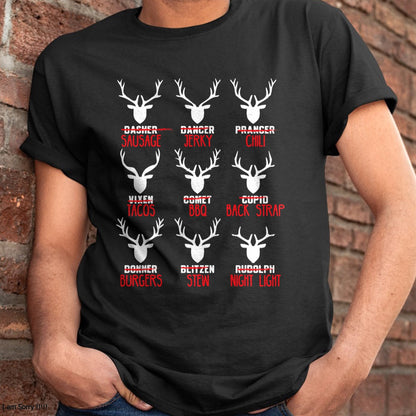 Funny Christmas Deer Hunters All of Santa's Reindeer design T-Shirt - Christmas Unisex T-Shirt/Hoodie/Sweatshirt - TRNN00