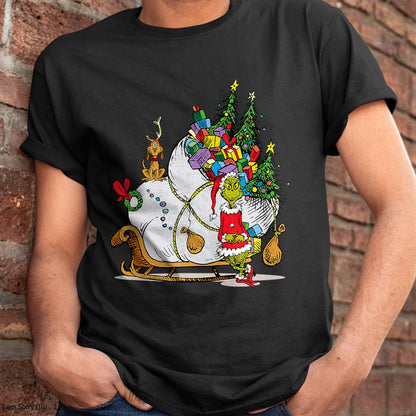 Dr. Seuss Grinch Sleigh T-Shirt - Christmas Unisex T-Shirt/Hoodie/Sweatshirt - TRNN00