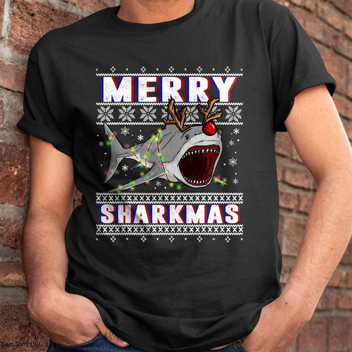 Funny Sharkmas Shark Ugly Christmas Sweaters T-Shirt - Christmas Unisex T-Shirt/Hoodie/Sweatshirt - TRNN00