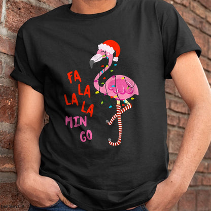 Fa La La Mingo Flamingo Christmas Tropical Xmas Tree Lights T-Shirt - Christmas Unisex T-Shirt/Hoodie/Sweatshirt - TRNN00