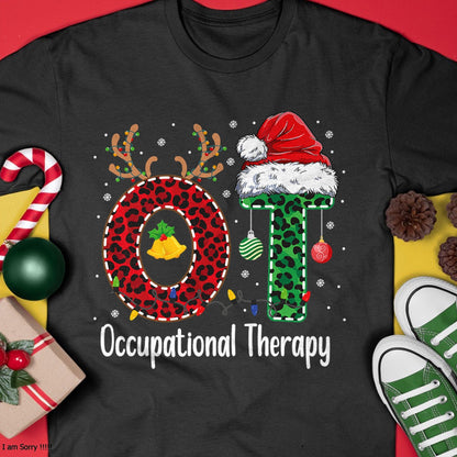 Occupational Therapy Christmas santa hat OT Therapist T-Shirt - Christmas Unisex T-Shirt/Hoodie/Sweatshirt - TRNN00