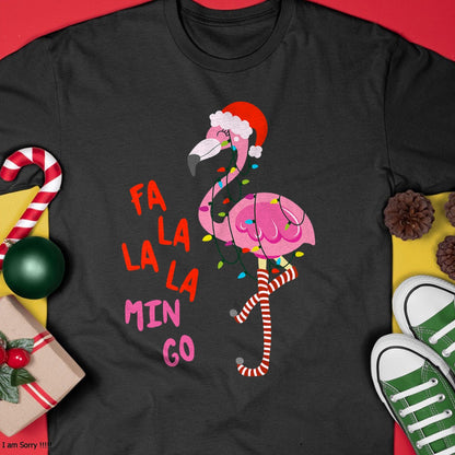 Fa La La Mingo Flamingo Christmas Tropical Xmas Tree Lights T-Shirt - Christmas Unisex T-Shirt/Hoodie/Sweatshirt - TRNN00