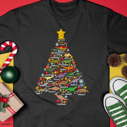 Dinosaur Christmas Tree Dino TRex Paleontologist Xmas Men T-Shirt - Christmas Unisex T-Shirt/Hoodie/Sweatshirt - TRNN00