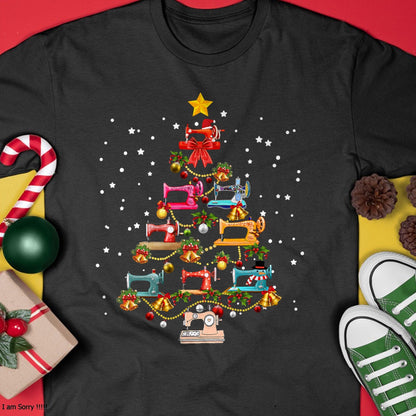 Funny Sewing Machine Christmas Tree Christmas Ornament Women T-Shirt - Christmas Unisex T-Shirt/Hoodie/Sweatshirt - TRNN00
