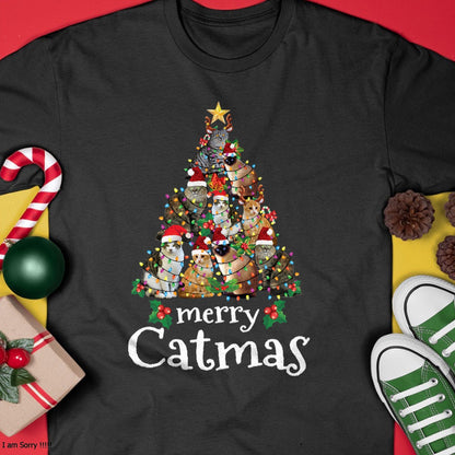 Merry Catmas Funny Cat Mom Cat Dad Christmas Cat T-Shirt - Christmas Unisex T-Shirt/Hoodie/Sweatshirt - TRNN00