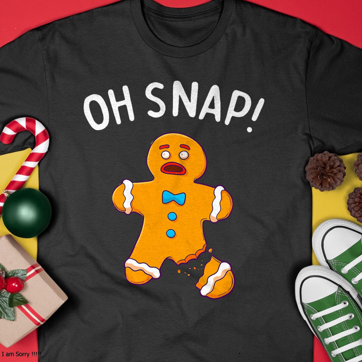 Gingerbread Man Oh Snap Christmas Funny Cookie Baking Gift Short Sleeve T-Shirt - Christmas Unisex T-Shirt/Hoodie/Sweatshirt - TRNN00 (Copy)