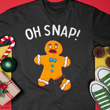 Gingerbread Man Oh Snap Christmas Funny Cookie Baking Gift Short Sleeve T-Shirt - Christmas Unisex T-Shirt/Hoodie/Sweatshirt - TRNN00 (Copy)