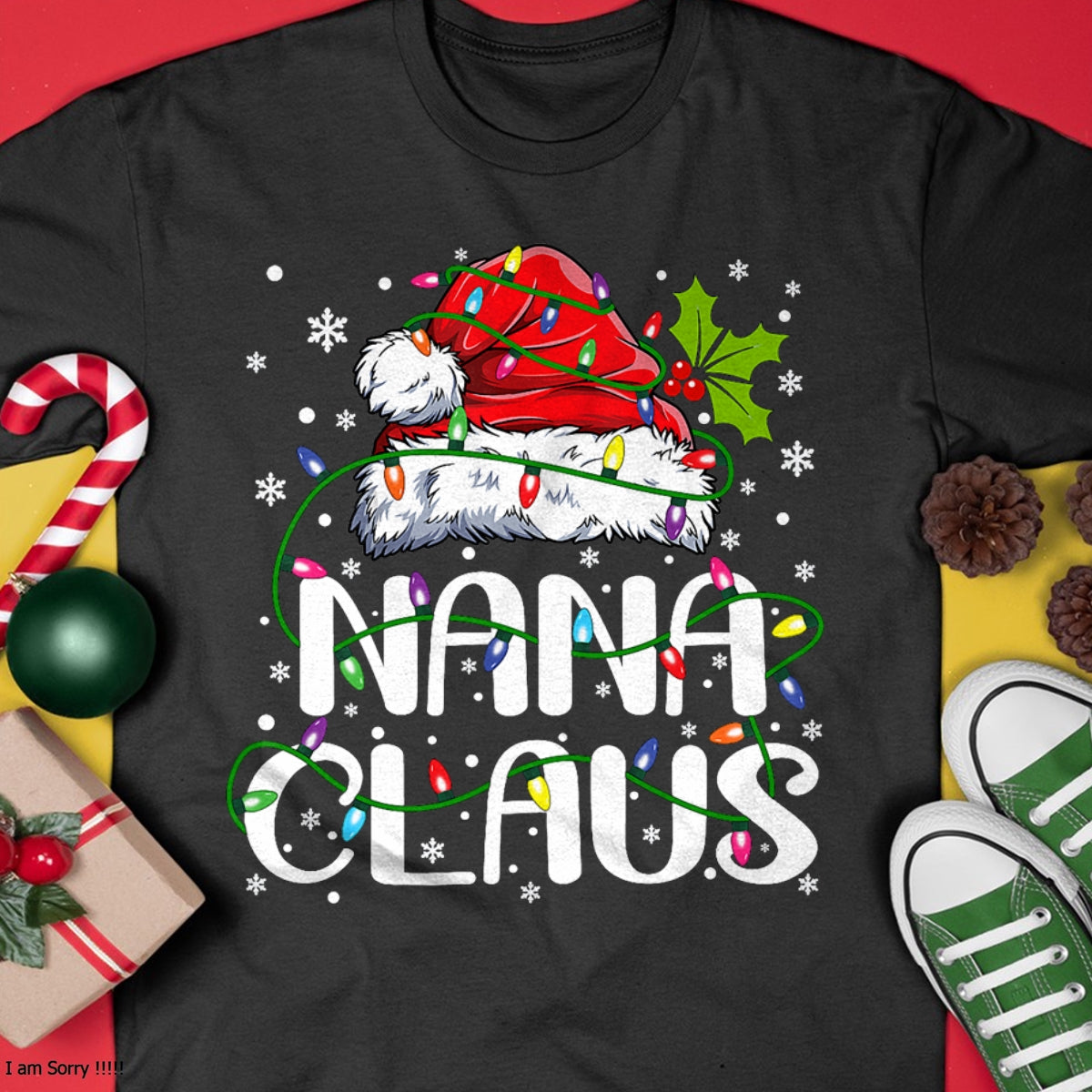 Nana Claus Christmas Lights Pajama Family Matching T-Shirt - Christmas Unisex T-Shirt/Hoodie/Sweatshirt - TRNN00