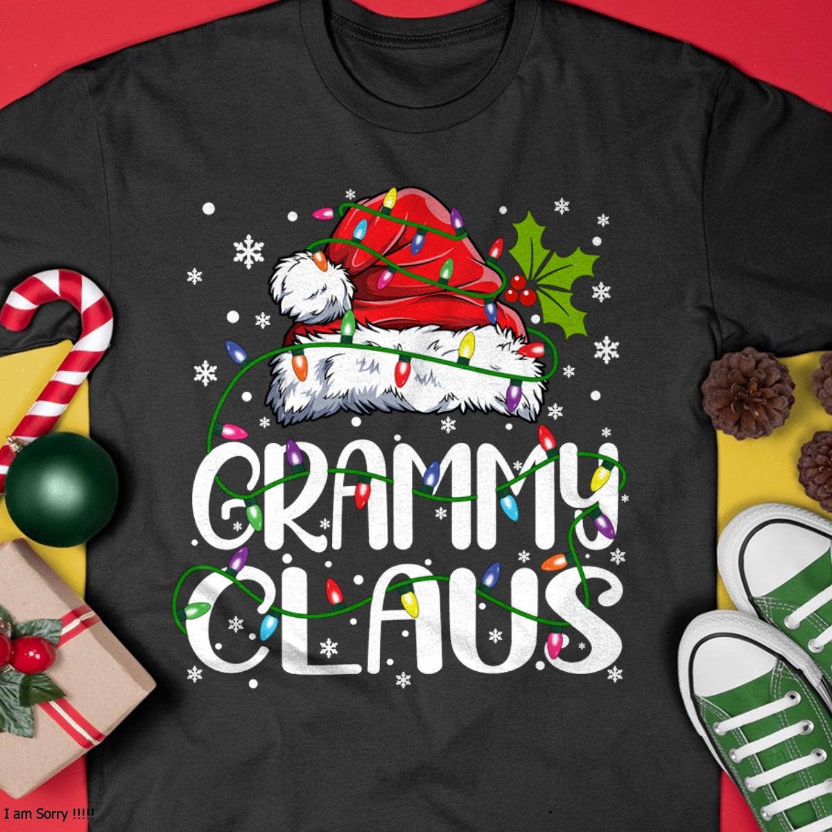 Grammy Claus Shirt Christmas Lights Pajama Family Matching Long Sleeve T-Shirt - Christmas Unisex T-Shirt/Hoodie/Sweatshirt - TRNN00