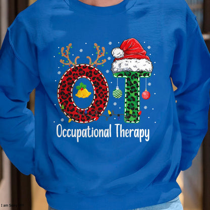 Occupational Therapy Christmas santa hat OT Therapist T-Shirt - Christmas Unisex T-Shirt/Hoodie/Sweatshirt - TRNN00