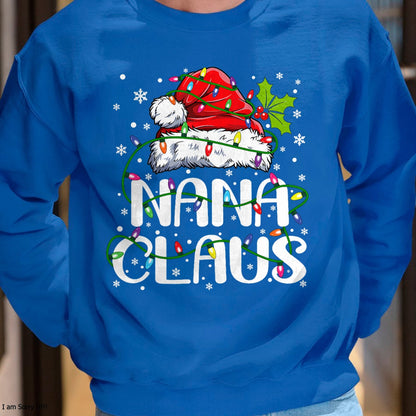 Nana Claus Christmas Lights Pajama Family Matching T-Shirt - Christmas Unisex T-Shirt/Hoodie/Sweatshirt - TRNN00