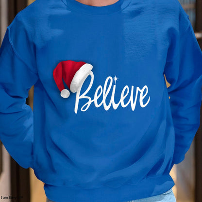 Christmas Long Sleeve T-Shirt - Believe in Santa Claus Shirt - Christmas Unisex T-Shirt/Hoodie/Sweatshirt - TRNN00