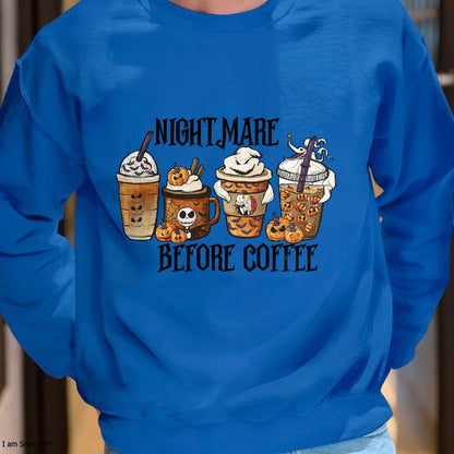 Nightmare Before Coffee Pumpkin Spice Halloween Costume T-Shirt - Christmas Unisex T-Shirt/Hoodie/Sweatshirt - TRNN00