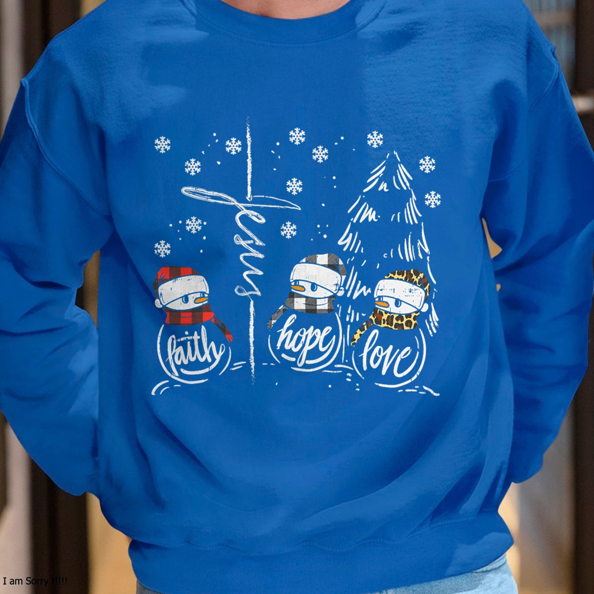 Faith Hope Love Jesus TRNNman Plaid Leopard Christmas Gift T-Shirt - Christmas Unisex T-Shirt/Hoodie/Sweatshirt - TRNN00