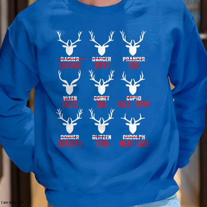 Funny Christmas Deer Hunters All of Santa's Reindeer design T-Shirt - Christmas Unisex T-Shirt/Hoodie/Sweatshirt - TRNN00