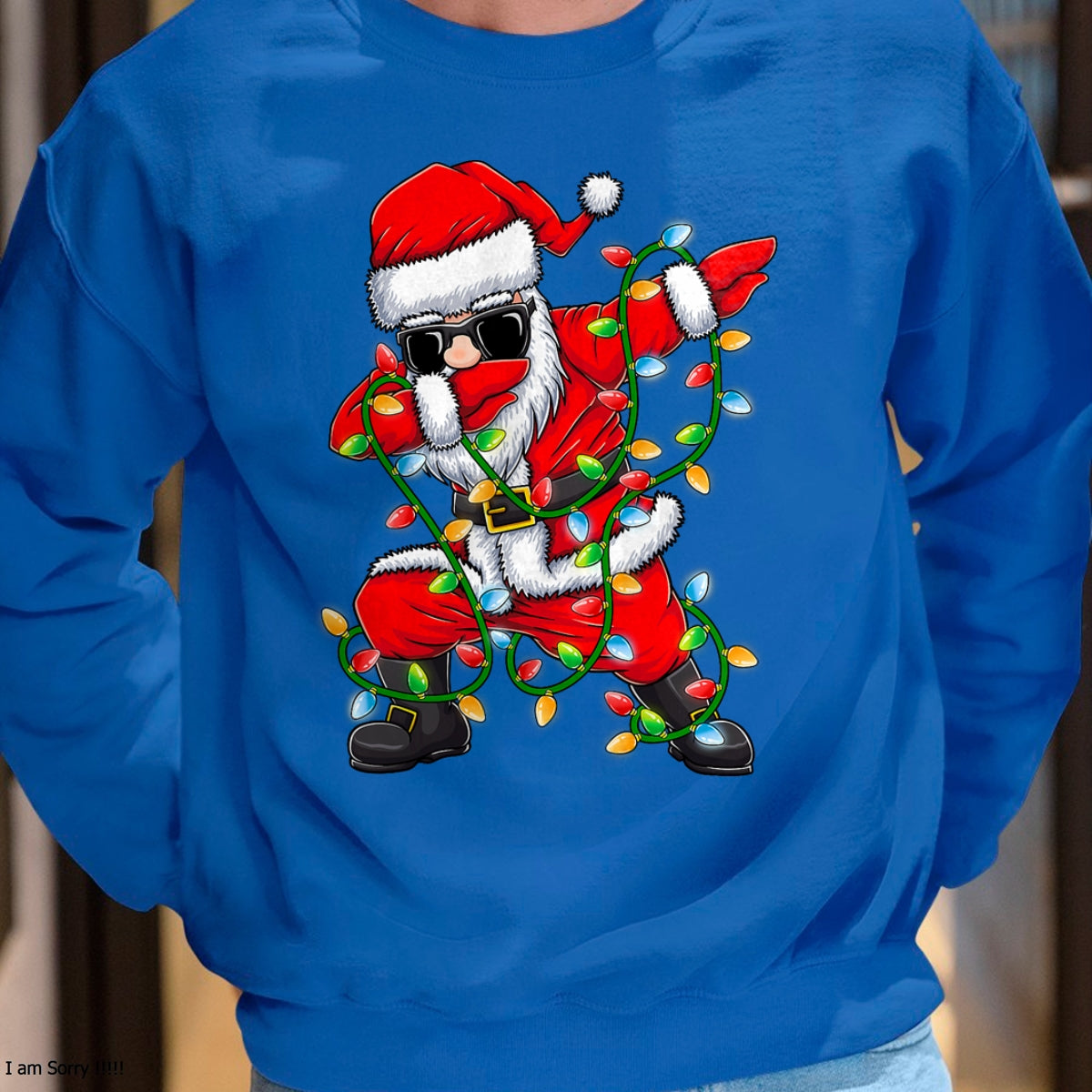 Dabbing Santa Xmas Lights Girls Boys Kids Christmas Gifts T-Shirt - Christmas Unisex T-Shirt/Hoodie/Sweatshirt - TRNN00