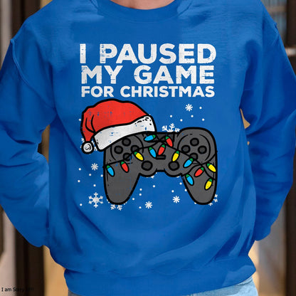 Paused My Game Christmas Gamer Xmas Men Boys Kids Youth Teen T-Shirt - Christmas Unisex T-Shirt/Hoodie/Sweatshirt - TRNN00