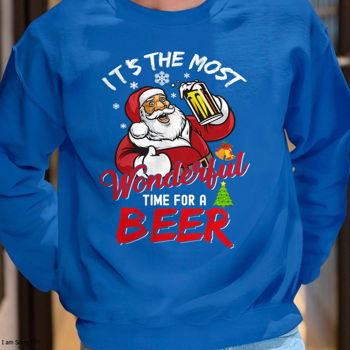 Funny Christmas Santa Claus Drinking Beer Wonderful Time T-Shirt - Christmas Unisex T-Shirt/Hoodie/Sweatshirt - TRNN00