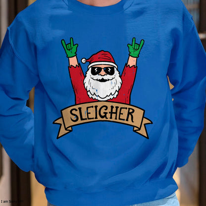 Christmas Sleigher Santa Rock Xmas Rocker Men Women Kids Boy T-Shirt - Christmas Unisex T-Shirt/Hoodie/Sweatshirt - TRNN00