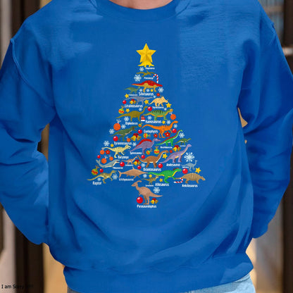 Dinosaur Christmas Tree Dino TRex Paleontologist Xmas Men T-Shirt - Christmas Unisex T-Shirt/Hoodie/Sweatshirt - TRNN00