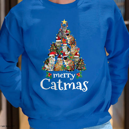 Merry Catmas Funny Cat Mom Cat Dad Christmas Cat T-Shirt - Christmas Unisex T-Shirt/Hoodie/Sweatshirt - TRNN00
