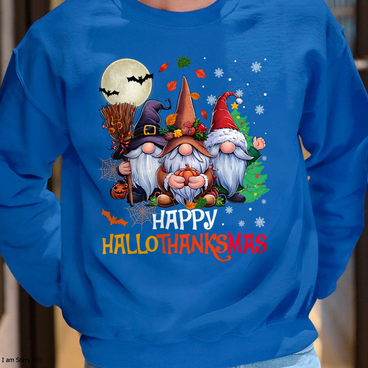 Happy Hallothanksmas Gnomes Lover Halloween Merry Christmas T-Shirt - Christmas Unisex T-Shirt/Hoodie/Sweatshirt - TRNN00