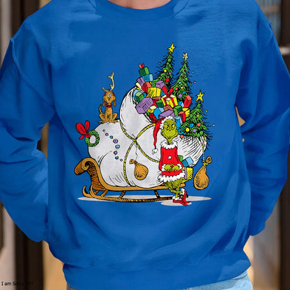 Dr. Seuss Grinch Sleigh T-Shirt - Christmas Unisex T-Shirt/Hoodie/Sweatshirt - TRNN00