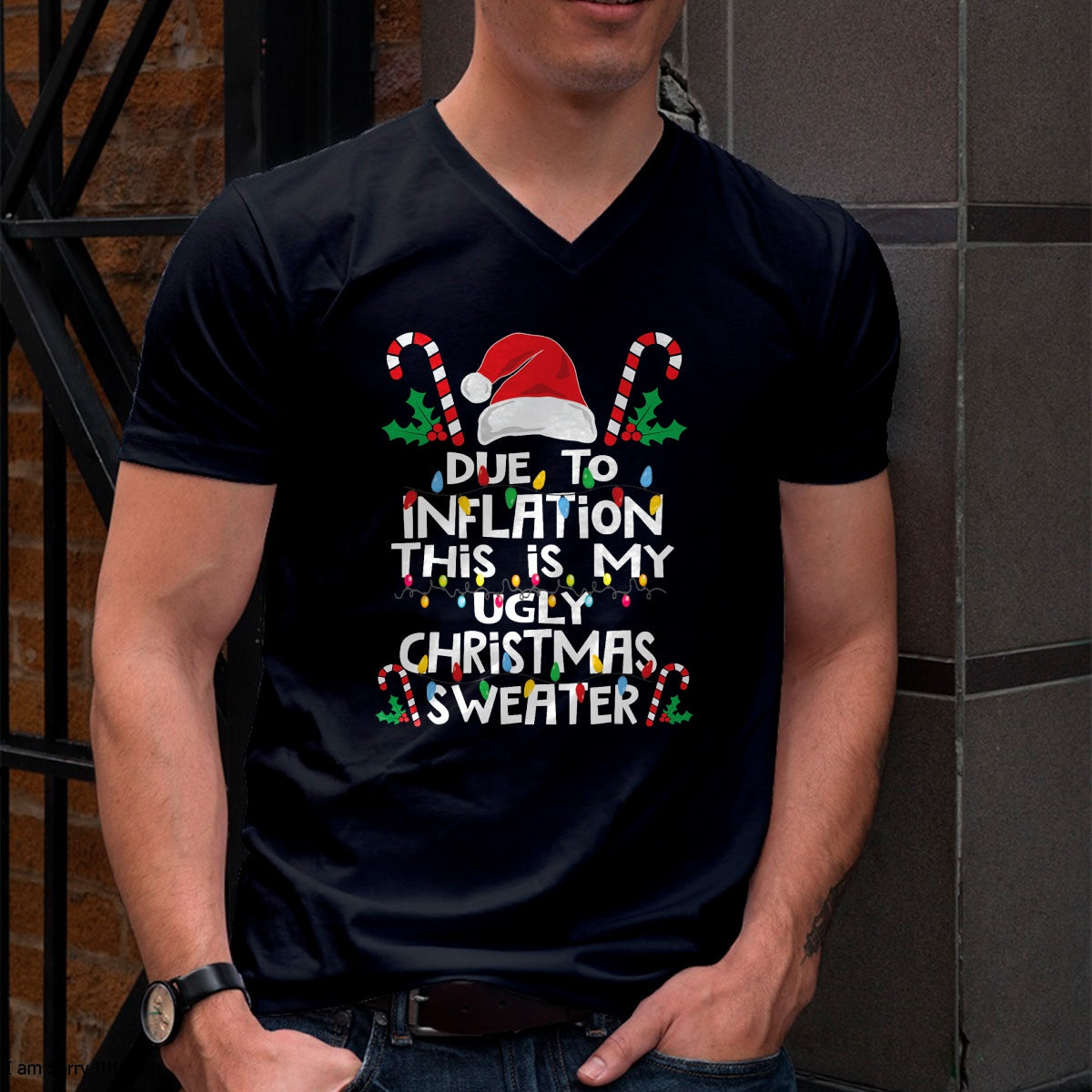 Funny Due to Inflation Ugly Christmas Sweaters For Men Women T-Shirt - Christmas Unisex T-Shirt/Hoodie/Sweatshirt - TRNN00