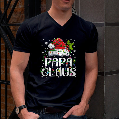 Papa Claus Christmas Lights Pajama Family Matching T-Shirt - Christmas Unisex T-Shirt/Hoodie/Sweatshirt - TRNN00