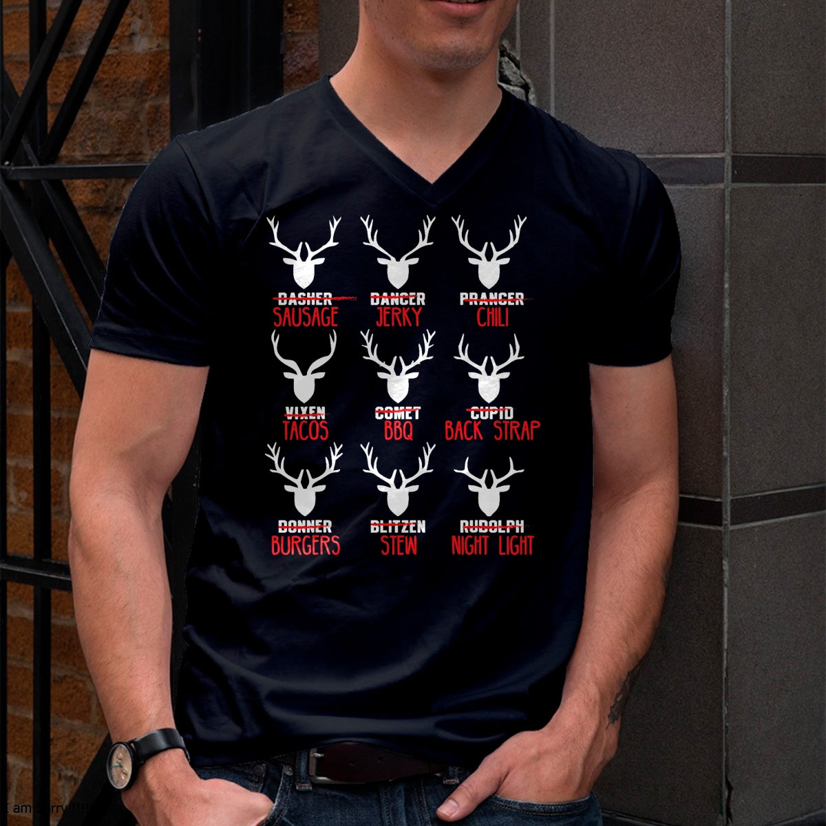 Funny Christmas Deer Hunters All of Santa's Reindeer design T-Shirt - Christmas Unisex T-Shirt/Hoodie/Sweatshirt - TRNN00
