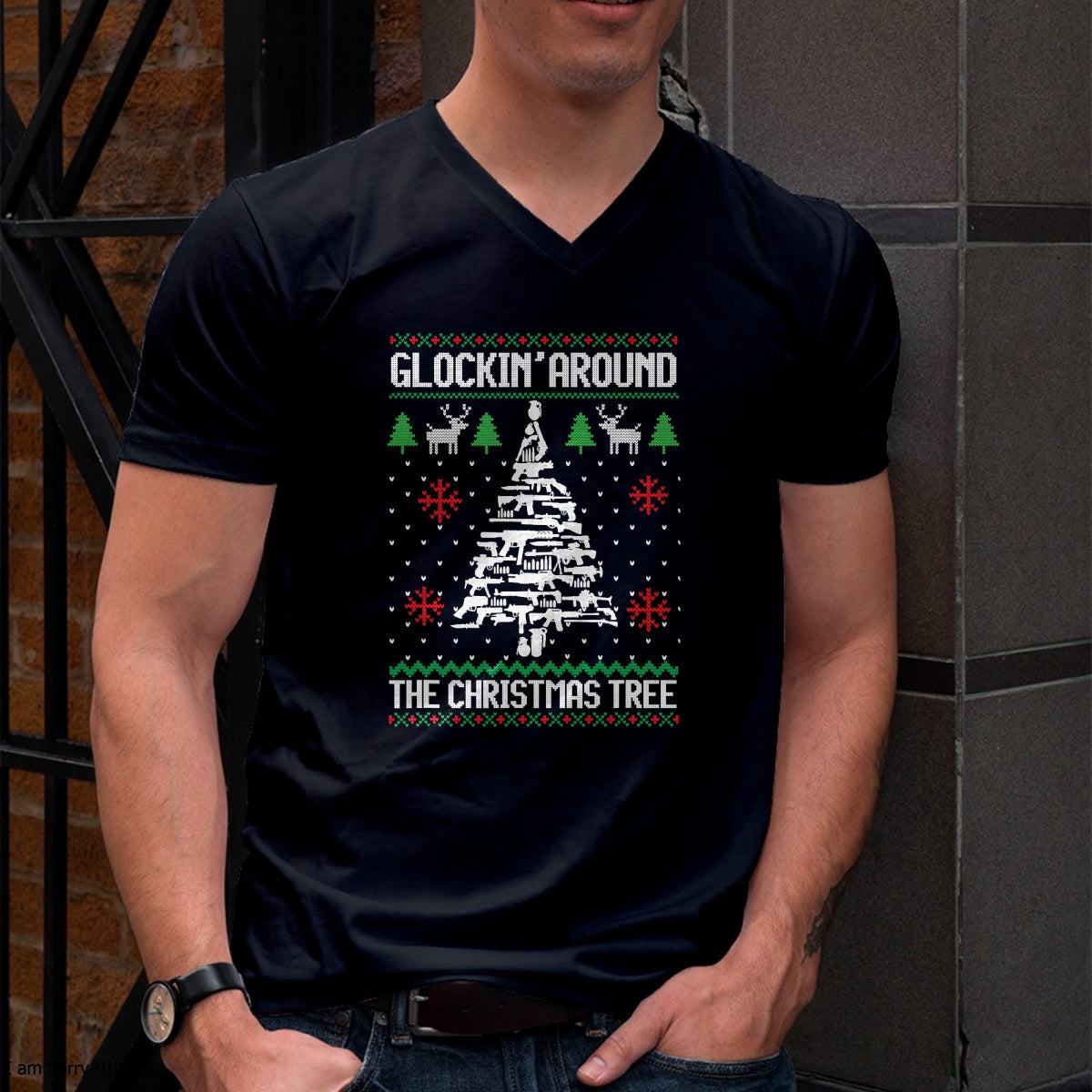 Funny Guns Ugly Christmas Sweaters for Gun Lovers Men Women T-Shirt - Christmas Unisex T-Shirt/Hoodie/Sweatshirt - TRNN00