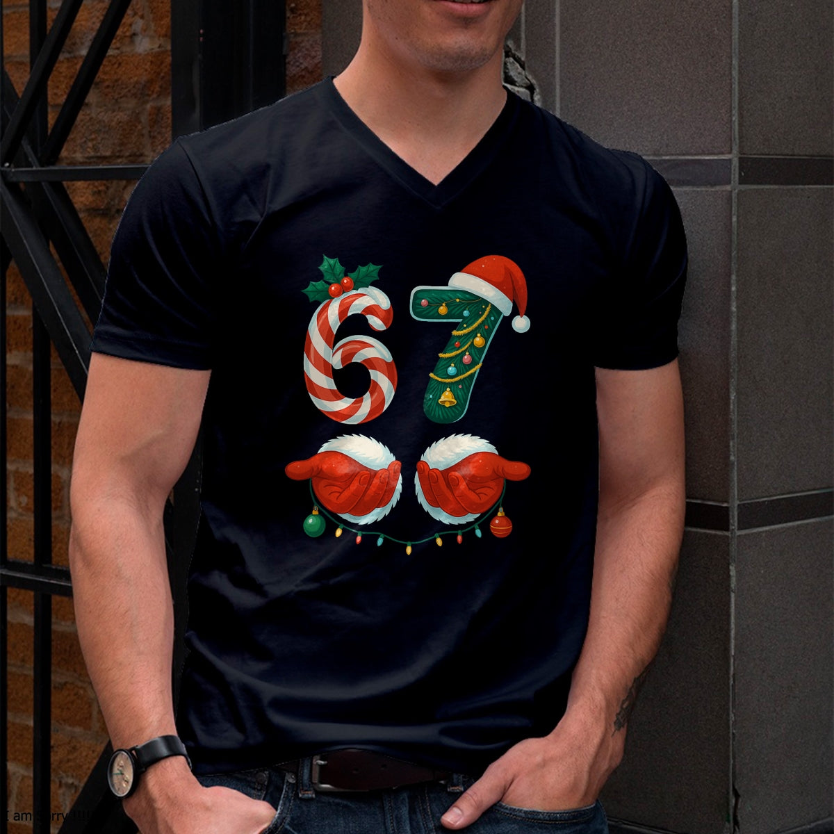 67 Christmas 6 7 Meme Pajamas Holiday Gen Alpha Slang T-Shirt - Christmas Unisex T-Shirt/Hoodie/Sweatshirt - TRNN00