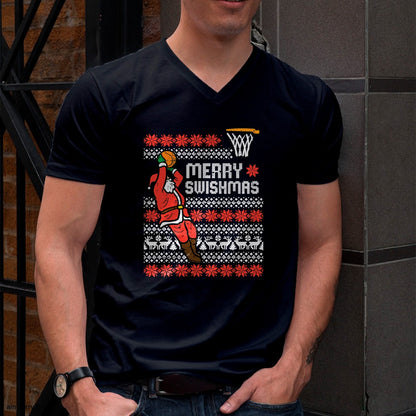 Merry Swishmas Basketball Ugly Christmas Xmas Men Boys Kids T-Shirt - Christmas Unisex T-Shirt/Hoodie/Sweatshirt - TRNN00