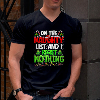 On The Naughty List and Regret Nothing Pjs Christmas Xmas Ki T-Shirt - Christmas Unisex T-Shirt/Hoodie/Sweatshirt - TRNN00