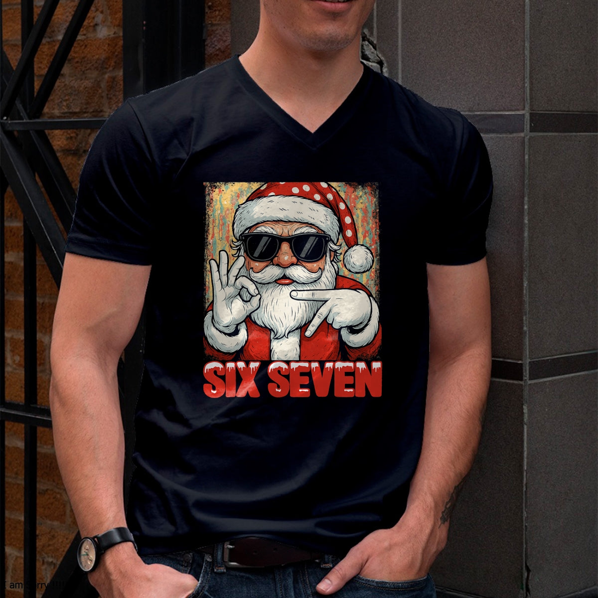 Funny Six Seven Meme Christmas Cool Santa Saying 6 7 T-Shirt - Christmas Unisex T-Shirt/Hoodie/Sweatshirt - TRNN00