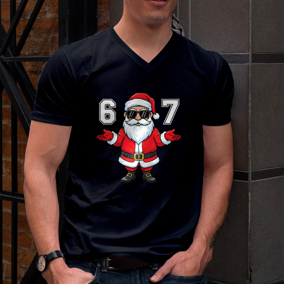 67 Meme Six Seven 6 7 Funny Santa Matching Xmas 67 Christmas T-Shirt - Christmas Unisex T-Shirt/Hoodie/Sweatshirt - TRNN00