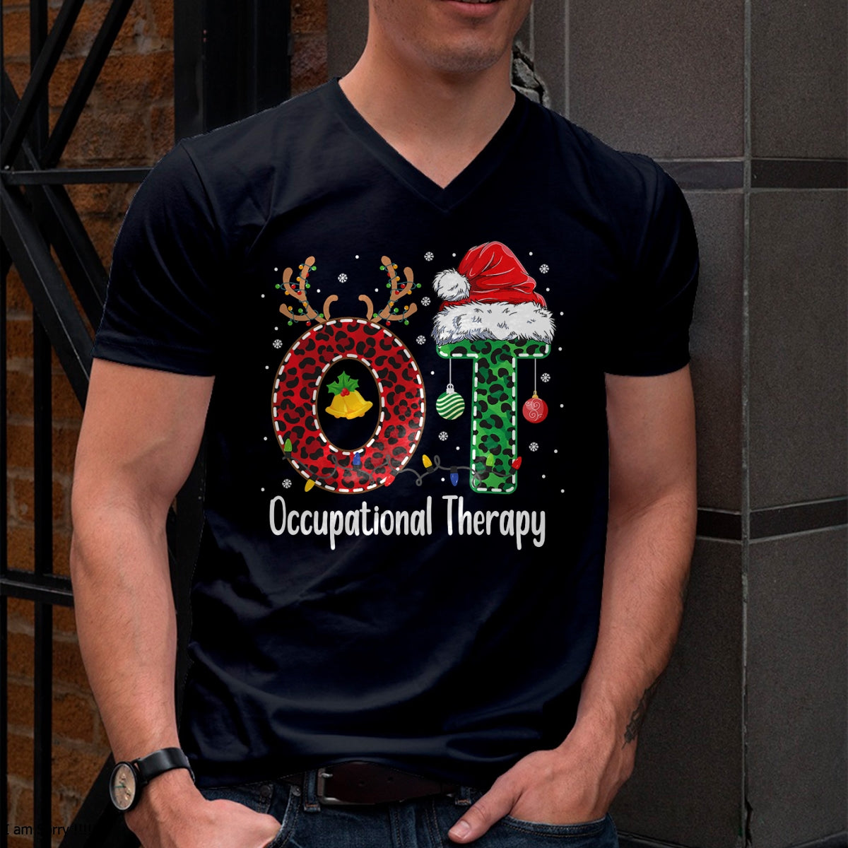 Occupational Therapy Christmas santa hat OT Therapist T-Shirt - Christmas Unisex T-Shirt/Hoodie/Sweatshirt - TRNN00