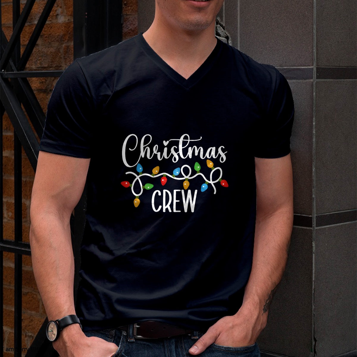 Christmas Crew Xmas Lights Family Matching Pajamas Holiday T-Shirt - Christmas Unisex T-Shirt/Hoodie/Sweatshirt - TRNN00