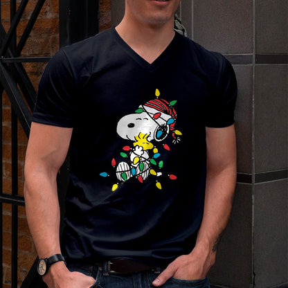 Peanuts - Snoopy Woodstock Christmas Lights T-Shirt - Christmas Unisex T-Shirt/Hoodie/Sweatshirt - TRNN00